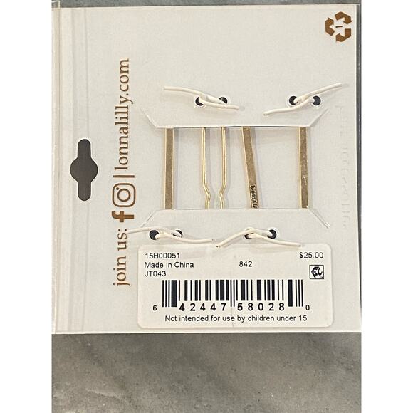 LONNA & LILLY 4-Pc. Gold-Tone Pavé Smile Bobby Pin Set - Picture 4 of 4